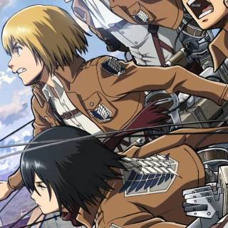 Eren Mikasa Armin phone wallpaper