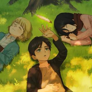 Eren Mikasa Armin phone wallpaper