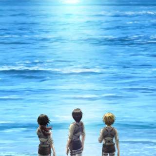 Eren Mikasa Armin phone wallpaper