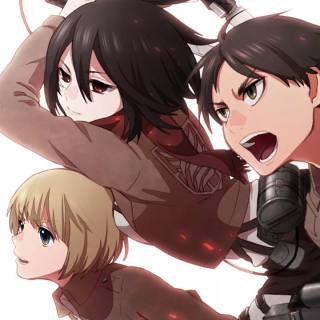 Eren Mikasa Armin phone wallpaper