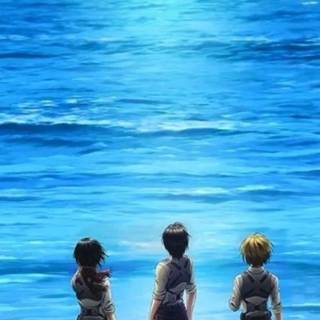 Eren Mikasa Armin phone wallpaper