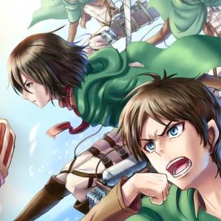 Eren Mikasa Armin phone wallpaper