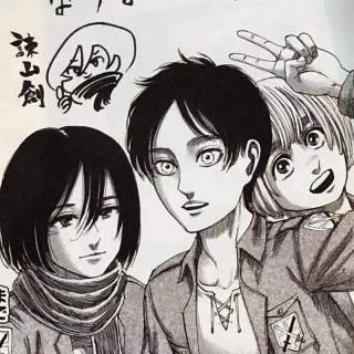 Eren Mikasa Armin phone wallpaper