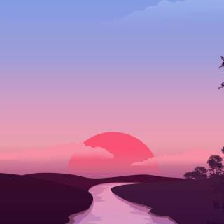 Sunset art phone wallpaper