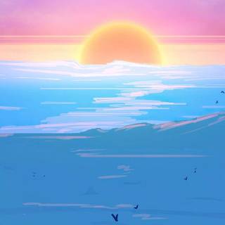 Sunset art phone wallpaper