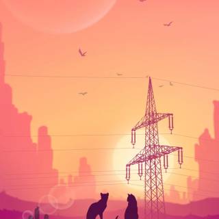 Sunset art phone wallpaper