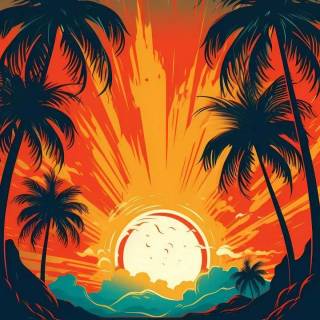 Sunset art phone wallpaper