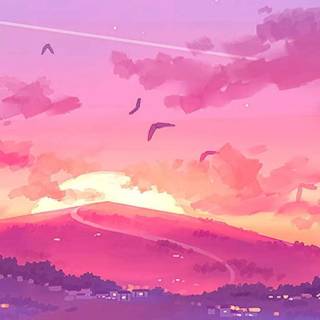 Sunset art phone wallpaper