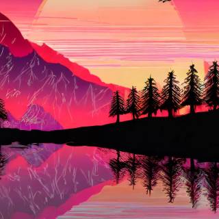 Sunset art phone wallpaper