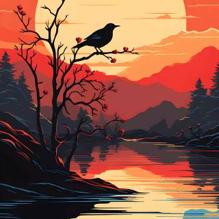 Sunset art phone wallpaper