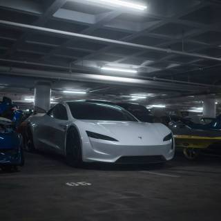 Tesla Roadster iPhone wallpaper