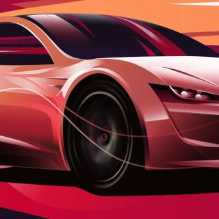 Tesla Roadster iPhone wallpaper