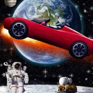 Tesla Roadster iPhone wallpaper