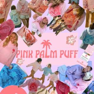 Pink Palm Puff wallpaper