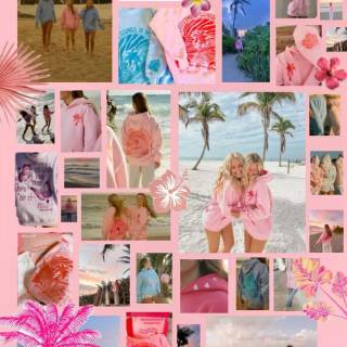 Pink Palm Puff wallpaper