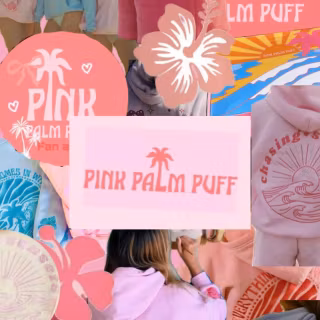 Pink Palm Puff wallpaper
