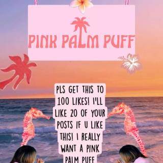 Pink Palm Puff wallpaper
