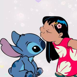 Hello Kitty and Stitch Valentines wallpaper