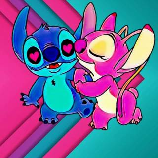 Hello Kitty and Stitch Valentines wallpaper