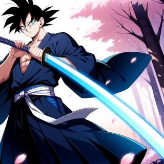 Goku with sword wallpaper