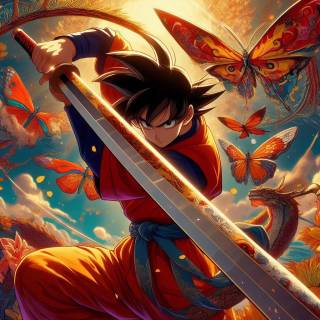 Goku with sword wallpaper