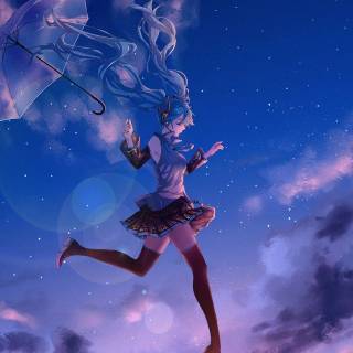 Anime girl with umbrella wallpaper