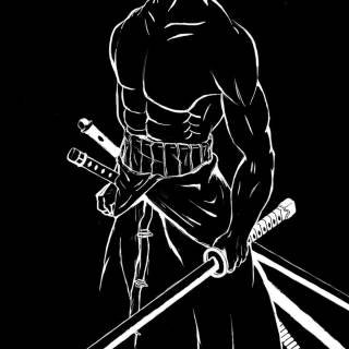 White black anime wallpaper