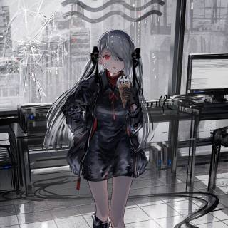 Anime girl 4k dark wallpaper