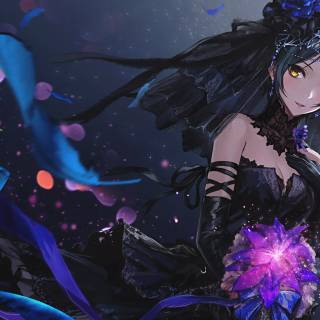 Anime girl 4k dark wallpaper