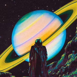 Retro space phone wallpaper