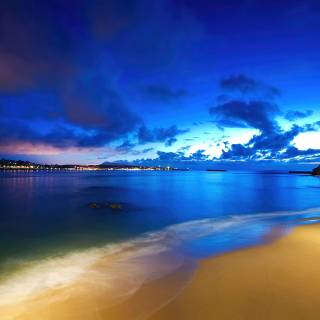 4k night beach wallpaper