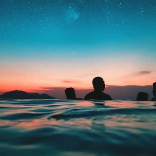 4k night beach wallpaper