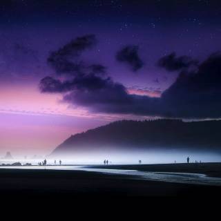 4k night beach wallpaper