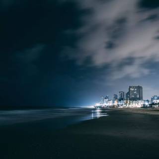 4k night beach wallpaper