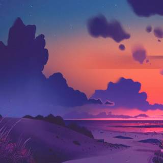 Night beach 4k wallpaper