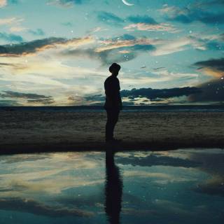 4k night beach wallpaper