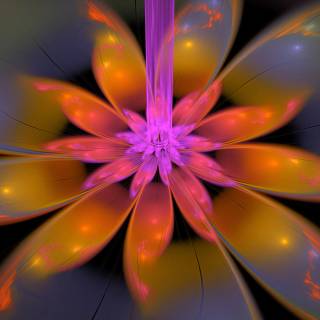 Neon flowers 4k wallpaper