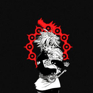 Red and black anime 4k wallpaper