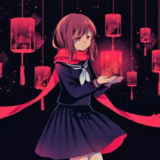 Red and black anime 4k wallpaper