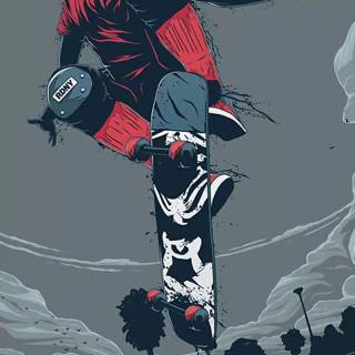 Skateboarding phone wallpaper