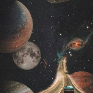 Aesthetic space iPhone wallpaper