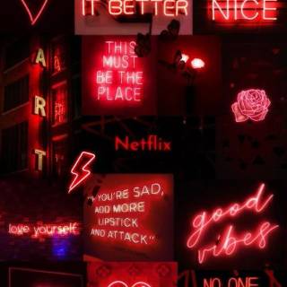 Red neon phone wallpaper