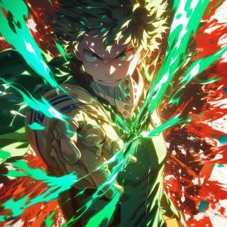 Green anime 4k phone wallpaper