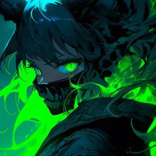 Green anime 4k phone wallpaper