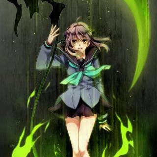 Green anime 4k phone wallpaper