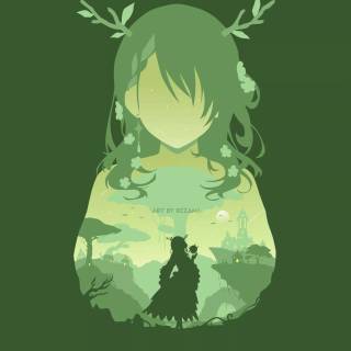 Green anime 4k phone wallpaper