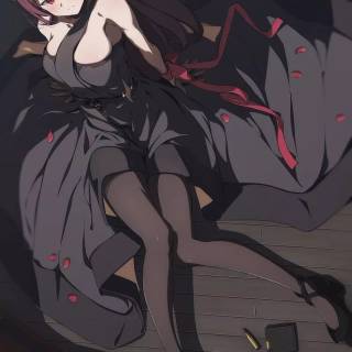 PS4 girl black and red wallpaper