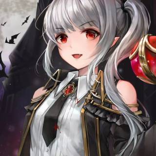 White haired anime girl desktop wallpaper