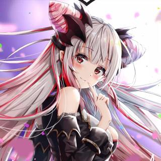 White haired anime girl desktop wallpaper