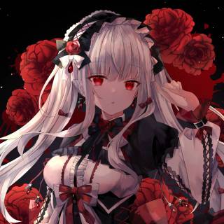 White haired anime girl desktop wallpaper